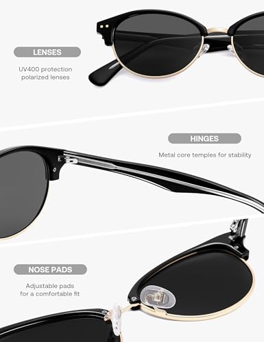 Image of SOJOS Trendy Oval Polarized Sunglasses for Women Retro Cute Shades Sunnies SJ2687
