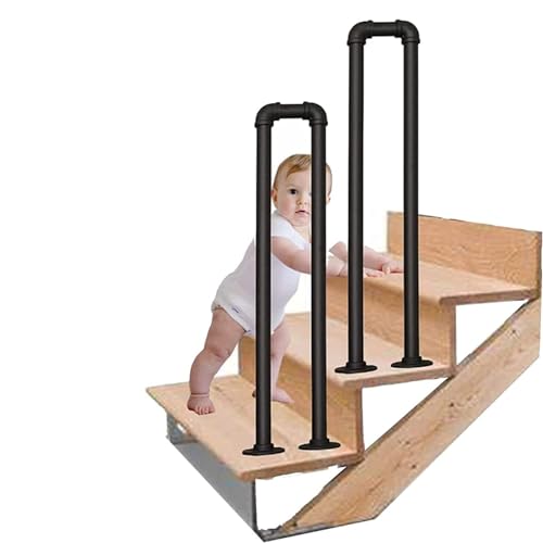 Rampe d'escalier en fer forgé noir garde-corps de transition extérieur