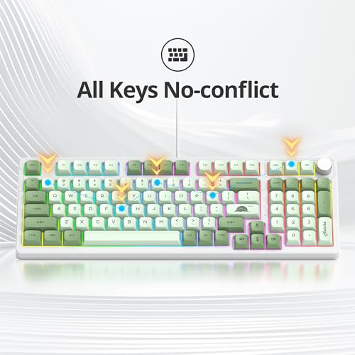 Image of 96% Wired Gaming Keyboard with Numpad for PC | Hot Swappable|Gasket Mount|RGB Knob NKRO|Quiet Creamy Typing
