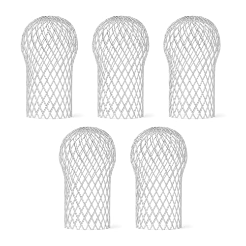 Flewdart 5pcs tamiz de Aluminio para canalones, Rejilla Protectora Ajustable Aluminio filtros para canalones y bajantes para desague terraza