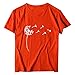 Produktbild YEBIRAL Damen T-Shirt Oversize Mode Einfarbig Rundhals Kurzarm Shirt Locker Oberteile Mädchen Sommer Basic Casual Tee Tops Blumen Drucken Bluse