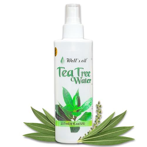 Well's Floral Water Mist Spray (Tea Tree) | 8 fl. oz. | 100% Natural | Hydrating & Soothing | For Skin & Hair Care