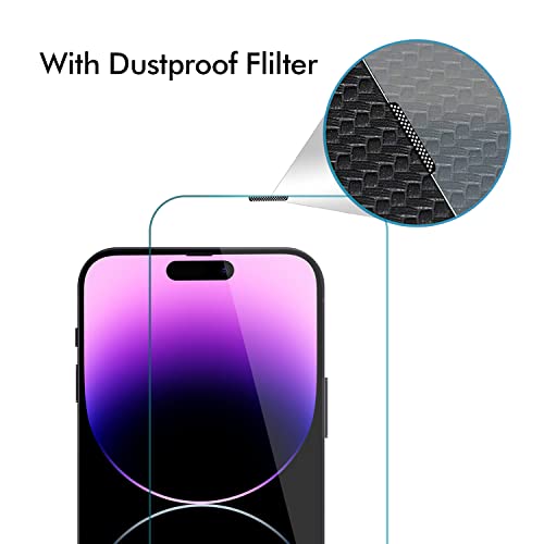 Image of GRIPP Dust-Proof 0.3mm HD Tempered Glass Screen Protector for iPhone 13, iPhone 13 Pro, iPhone 14, iPhone 16e, iPhone 17e (6.1 inch), Speaker Dust Guard, 2.5D Round Edges, 9H Hardness, Bubble Free