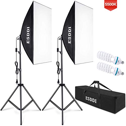ESDDI Softbox Photography Lighting Kit 800W Continuous Photo Studio Equipment with 2x50 x