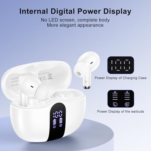 Image of Samsung Earbuds Wireless Ear Buds for Samsung Galaxy A17 A16 5G A36 S25 Ultra FE Edge A15 A35 A56 A26, Bluetooth 5.3 Headphones Bass Stereo in Ear Earphones with Mic, 48H LED Display Bluetooth Earbuds