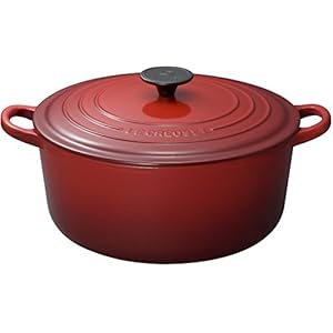 Le Creuset Enameled Cast-Iron 7-1/4-Quart Round French Oven, Cherry Red
