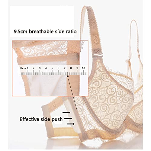 Soutien-gorge en dentelle sexy 75E sans armatures gris WENJUN - 4