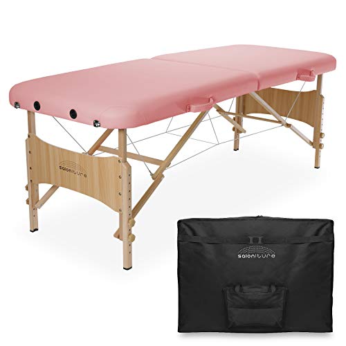 Saloniture Basic Table de massage pliante portable Plusieurs couleurs disponibles rose Cover
