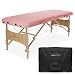 Saloniture Basic Portable Folding Massage Table - Pink