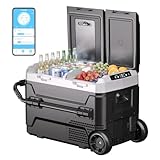 KROAK 40L Kompressor-Kühlbox mit Bluetooth-App, 2 unabhängige Temperaturzonen (-20°C bis +20°C), 12V/24V/230V – inkl. Rollen & Trennwand, leiser Betrieb (45 dB) – ideal für Auto, Caravan, Camping