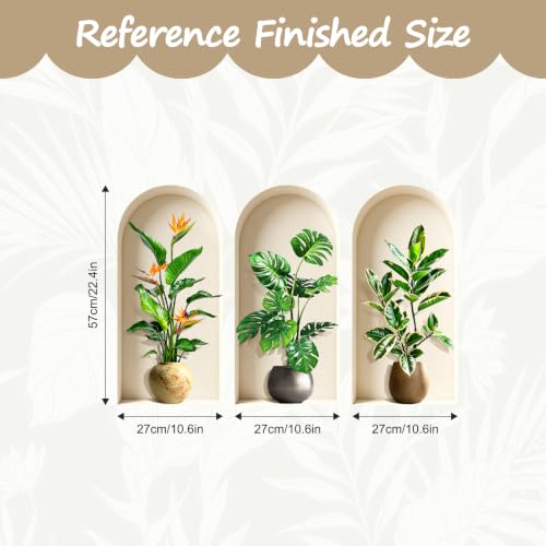 Vinilos decorativos hojas verdes con efecto tridimensional autoadhesivo 6