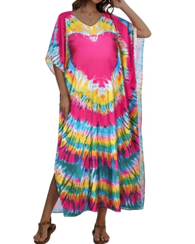 Image of Kaftan Dresses for Women V Neck Caftan Batwing Sleeve Swimsuit Cover Up