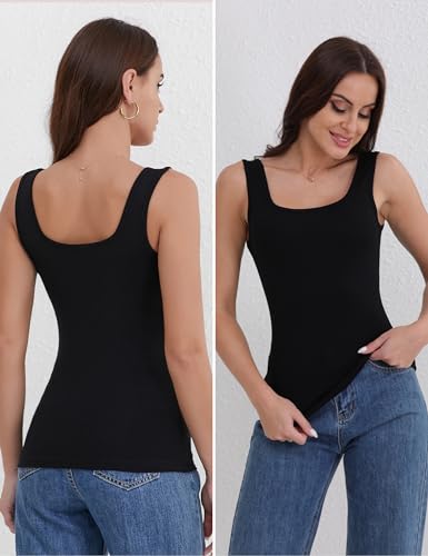 BQTQ 5 Pack Womens Square Neck Tank Tops Sleeveless Ladies Tank Top Undershirts4