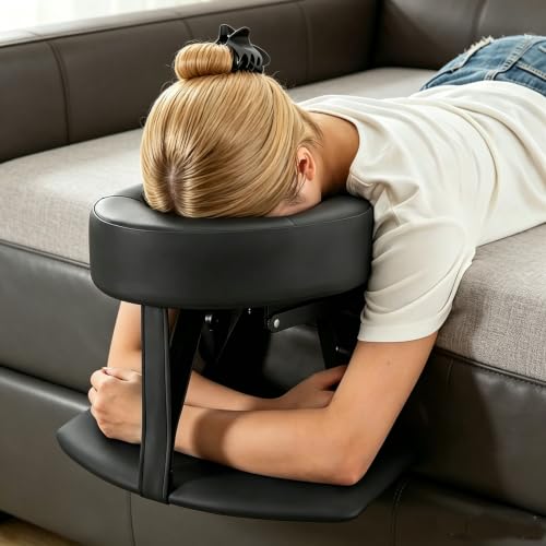 Massage Headrest for Bed, Massage Head Holder with Arm Rest & Breast Pillow