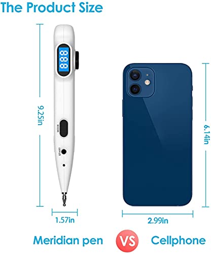Electronic Acupuncture Pen Electric Meridian Energy Pen Finding Acupuncture Points With 2 Massage Heads Rechargeable Acupuncture Pen 3 Modes 9 Intensity #TOP4