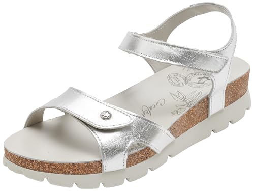 Panama Jack Sulia Shine   Sandalias planas para mujer, color plata B2, talla 41 EU, Plata B2, 41 EU