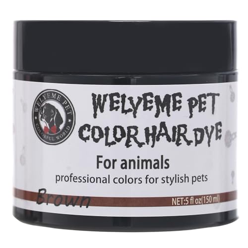 WELYEME Dog Hair Dye, Permanent Pet Hair Dye, Professional Dog Safe Hair Dye, Bright Color for Dogs and Horses(Brown-2)