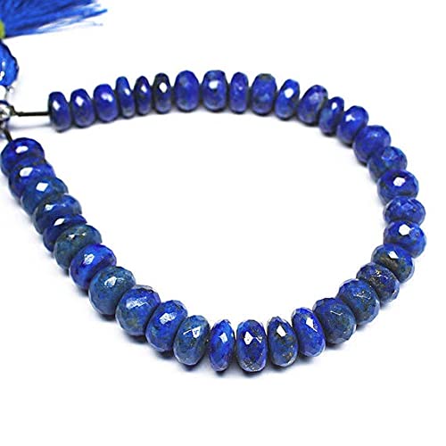 Perles lapis-lazuli naturelles facettées 8mm bleu véritable pour création bijoux