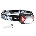 Lepro Headlamp Rechargeable, LED Head Lamp with 6 Modes for Camping & Hiking Gear Essentials, IPX4 Waterproof High Lumen Bright Headlight Flashlights with Adjustable Headband, USB Cable Include