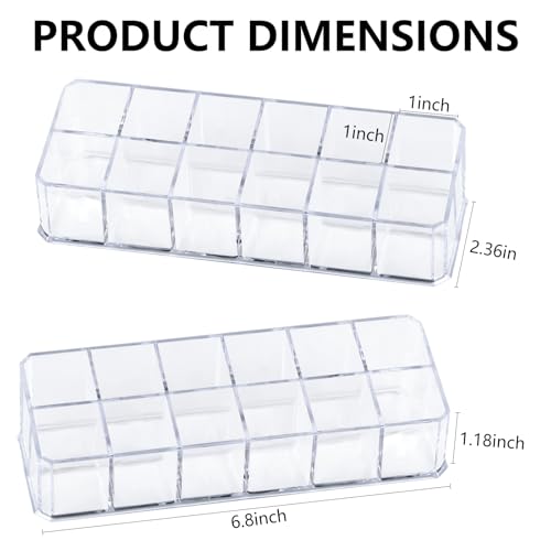 Image of 12-Slot Acrylic Organizer Case for Lipstick Bottles Storage, 1 Pc | Transparent Clear Cosmetic Makeup Brushes Organizer Display Rack Holder