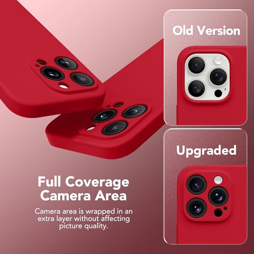 SuydanBox Magnetic for iPhone 15 Pro Case, Compatible with MagSafe, [Full Camera Protection][Screen Protector] Silicone Shockproof Protective Phone Case for iPhone 15 Pro 6.1", Deep Red by SuydanBox - Used condition - Image 4