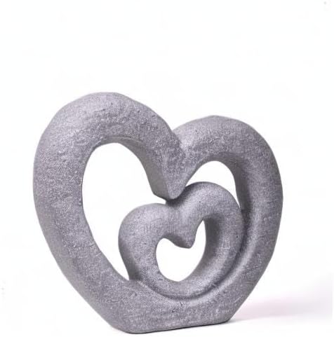 HAUCOZE Heart Decor Figurine Love Gifts Statue Modern Arts Sculpture Polyresin 13.8inch - Image 13