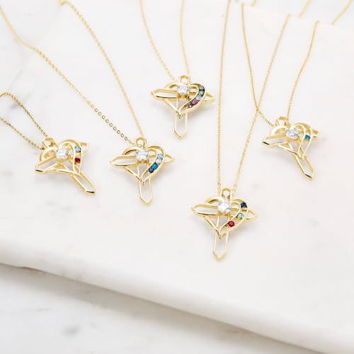 EVE'S ADDICTION Birthstone Necklace - Custom Gold 2 Stone Heart & Cross Birthstone Necklace - Birthstone Necklace for Mom - Gifts for Mom2