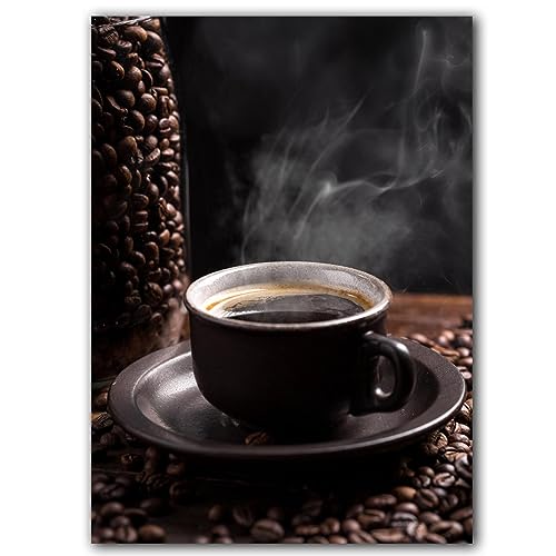 Toile café noir grand format 70x100 cm affiche de cuisine moderne sans cadre