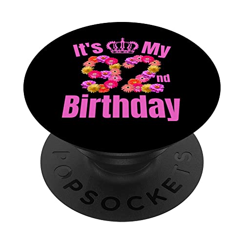 92 Año viejo cumpleaños mujeres flor su 92 cumpleaños PopSockets PopGrip Intercambiable