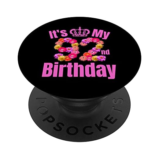 92 Año viejo cumpleaños mujeres flor su 92 cumpleaños PopSockets PopGrip Intercambiable