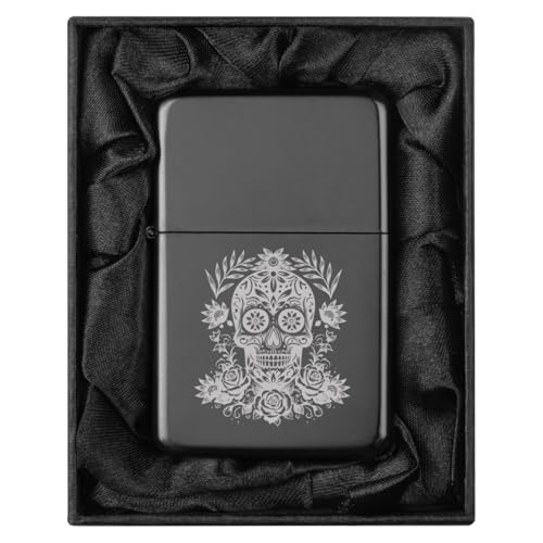 Encendedor en caja de regalo forrada en seda negra miniatura 1