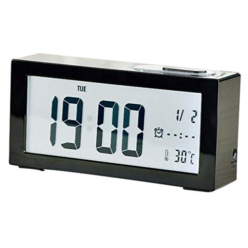 Reloj despertador digital para dormitorio pantalla espejo y brillo regulable en la oficina