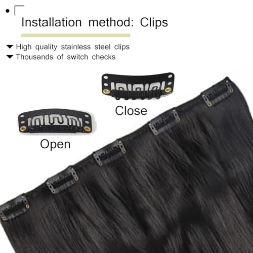 Image of Chaam Women's Hair Extension 22 Inch Cotton Lace Natural Look Synthetic Fibre Curly Natural Black Hair Pieces with 5 Clip Wig Hair Extension for Women and Girls (170 Gram)