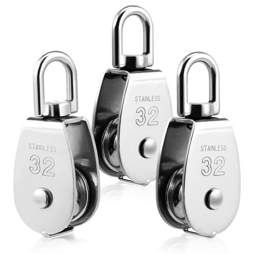 Poulies à rouleau simple en acier M32 lot de 3 pour levage industriel