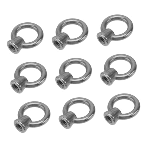 Garneck 10pezzi Anelli in Acciaio Inox Per Sollevamento Bulloni Forma Di Anello Filettati in Acciaio Inox Per Appendere Decorazioni e Vasi Di Fiori