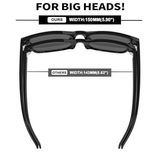 MAXJULI Polarized Sunglasses for Big Wide Heads Men TR90 Ultralight UV400 Protection Glasses 81392