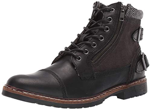 Steve Madden Men's Welcome Fashion Boot, Black Leather, 7 M US