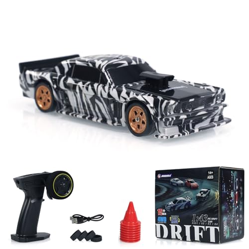 Image of 1 /43 Scale Drift 4WD Racing Car RC Full Proportional 2.4g Mini Race Car Toy Gift Radio Control High Speed Model Hobby for Gift Without Gyro Ages14+,