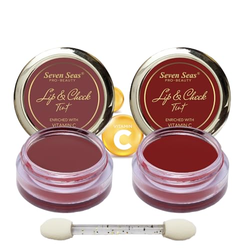 Image of Seven Seas Lips & Cheek Tint Combo Pack of 2 | Matte Natural Blush for Women | Lip Tint with Vitamin E | Nourishing Cheek Tint (Copper Rust, Fire Brick)