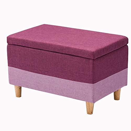 Banc à chaussures violet résolvant le manque de rangement dans l'entrée