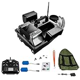 Mejuv Bait Boat, RC Fishing Bait Boat with GPS Positioning, Auto-Return System with 16 Positioning Points 600M Range, 4.4LBS Loading Capacity, Dual 5200mAh Batteries and Carrying Bag for Fishing