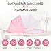 Folding Crib Net Mosquito Net for Baby – Kids Mosquito Netting Mesh Crib Canopy, Crib Blackout Cover with Shade Cover for Toddler Sleeping Outdoors, Travel Portable Baby Bed Tent, Pink, 36x22inch