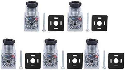 Indicator Plug High Reliability 5Pcs Transparent Solenoid Coil Plug Universal DC 24V 10A Hydraulic Solenoid Valve Mini Size for Solenoid Valve