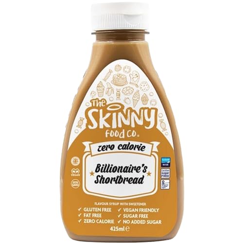 Skinny Food Co Sugar Free Billionaire Shortbread Syrup 425ml - Zero Calorie Sugar Free Coffee Syrup For Breakfast Snacks Drinks & Desserts - Vegan Gluten-free Keto & Paleo Friendly Coffee Syrup