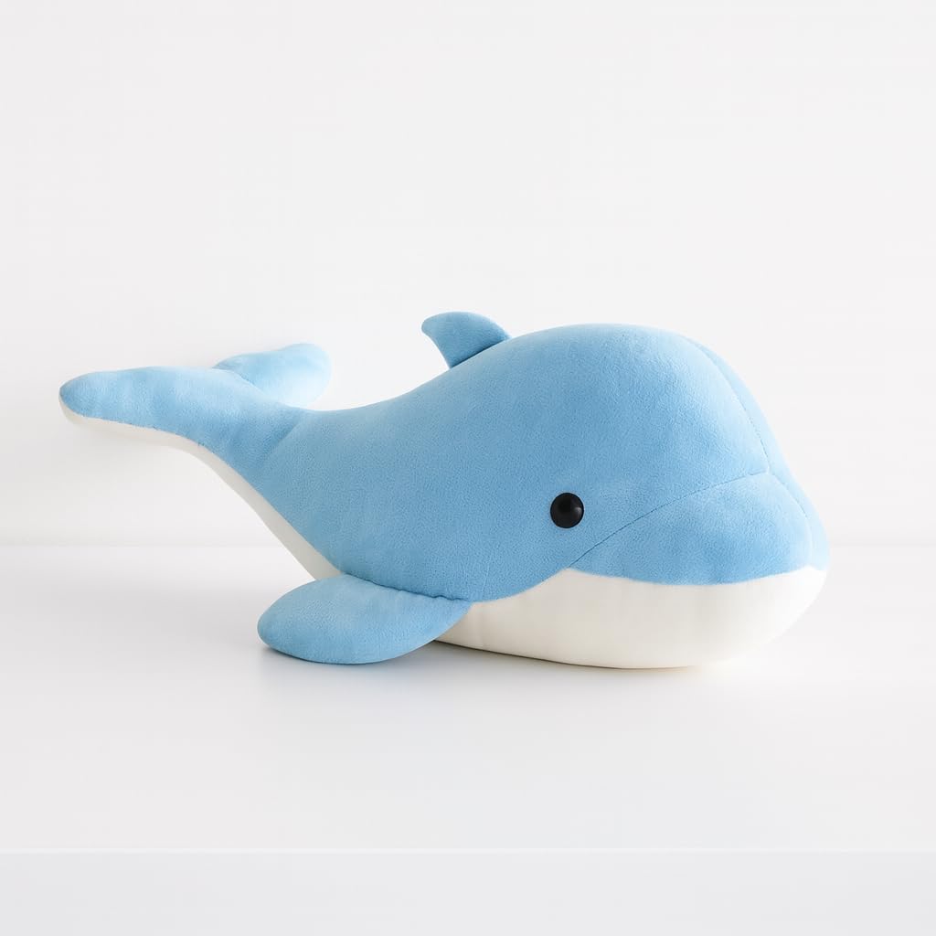 Plush Dolphin Soft Toy, Light Blue and White, Stuffed Animal - 30 cm-image-21