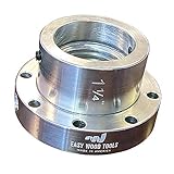 Easy Wood Tools 2 1/2” Diameter x 1-1/4” x 8 TPI Precision CNC Machined Anodized Aluminum Faceplate with Set Screws, 8 Large Mounting Screw Holes, Spanner Hole F625