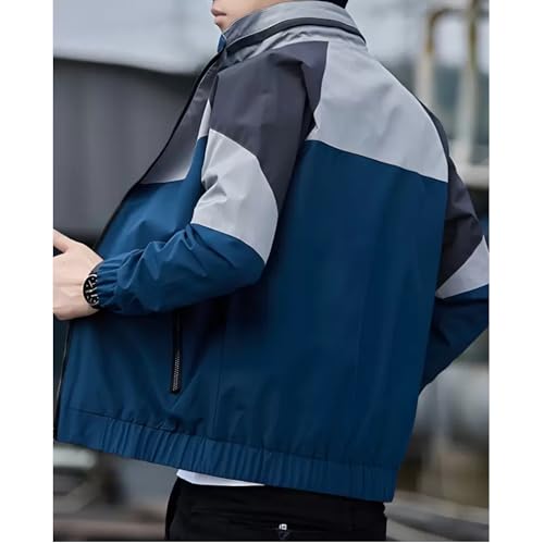 Image of MIA FASHION Men's Water Resistant Jacket For Summer Season | Lightweight Windcheater Nylon Jacket | Stylish Full Sleeves Stand Collar For Sports, Tracking