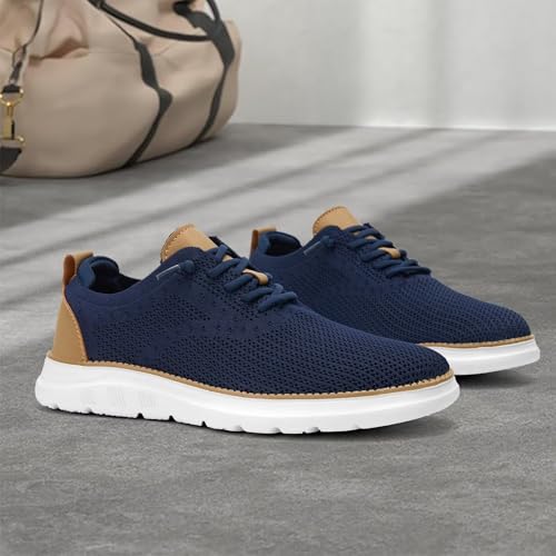 Image of Men's Mesh Sneakers Oxfords Lace-Up Lightweight Casual Walking Shoes Driving Shoes