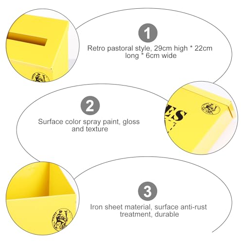 Boîte aux lettres jaune en fer de qualité supérieure HEALLILY