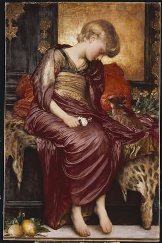 Arte pared gatitos de Frederic Leighton en póster de lienzo decorativo de 60x90cm